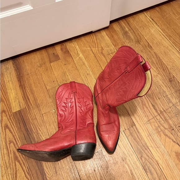 Nocona Red Leather Cowboy Boots - Picture 3 of 5